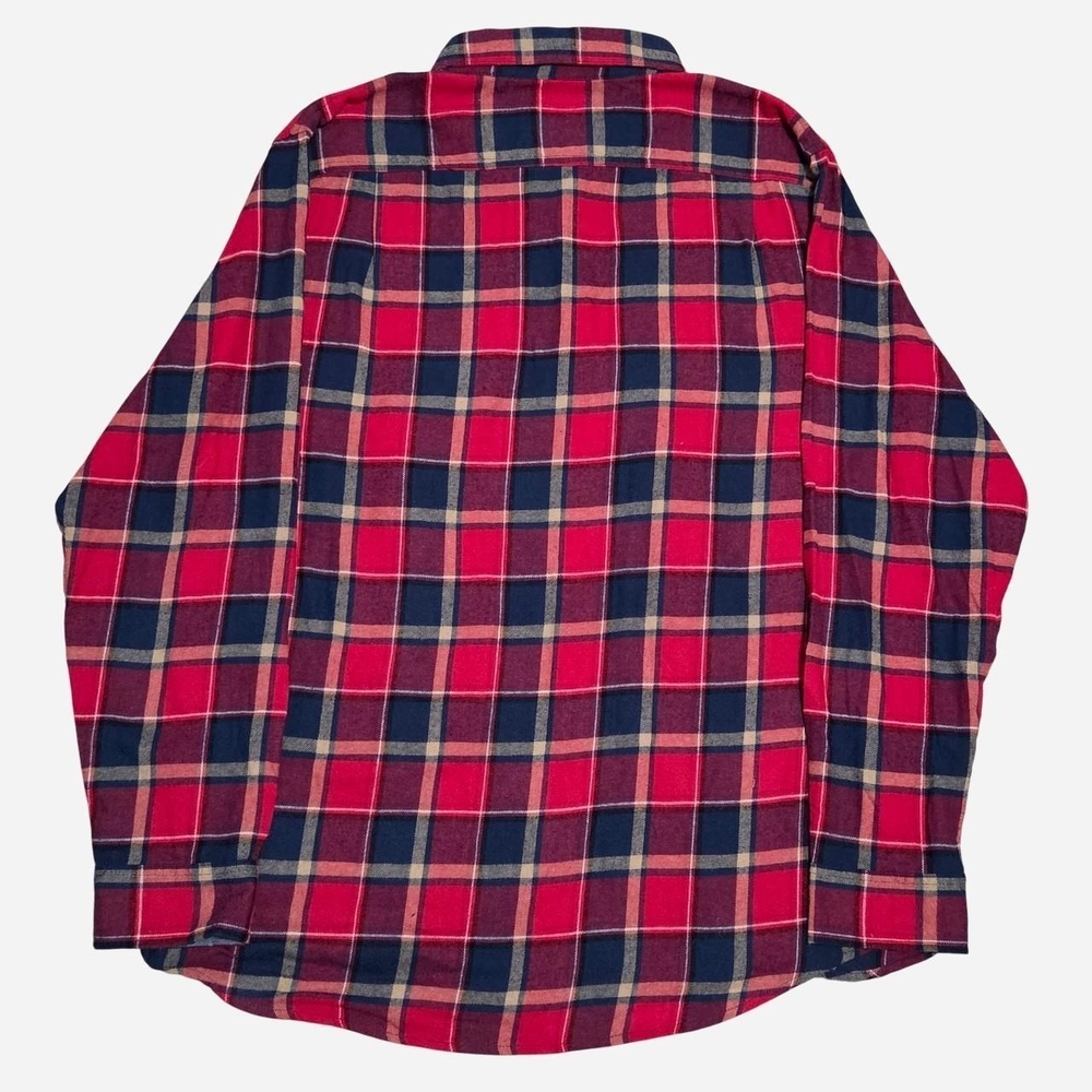 Red and Navy Lee Plaid Button-up Shirt